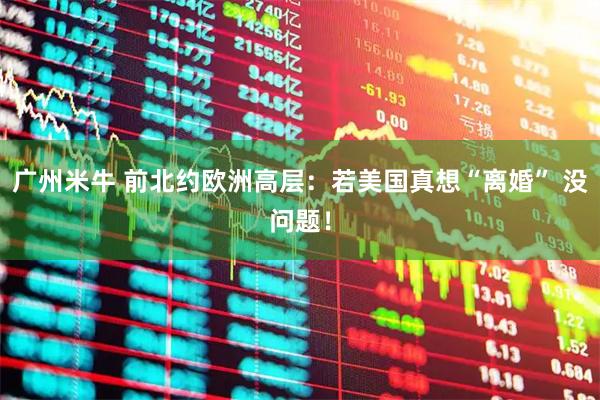 广州米牛 前北约欧洲高层：若美国真想“离婚” 没问题！