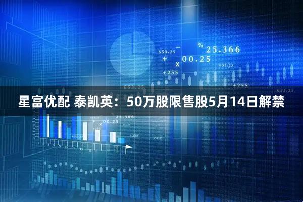 星富优配 泰凯英：50万股限售股5月14日解禁