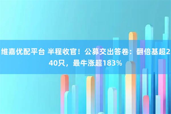 维嘉优配平台 半程收官！公募交出答卷：翻倍基超240只，最牛涨超183%