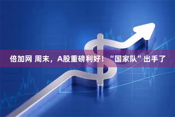 倍加网 周末，A股重磅利好！“国家队”出手了